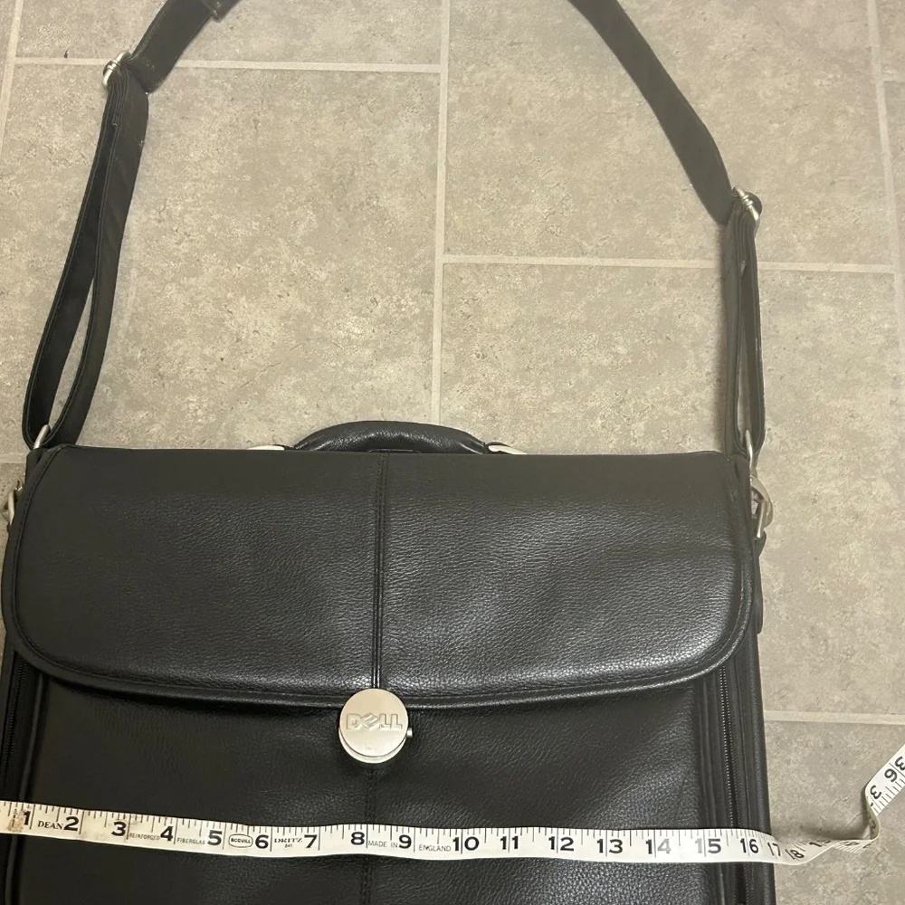 Dell Leather Laptop Bag - Black